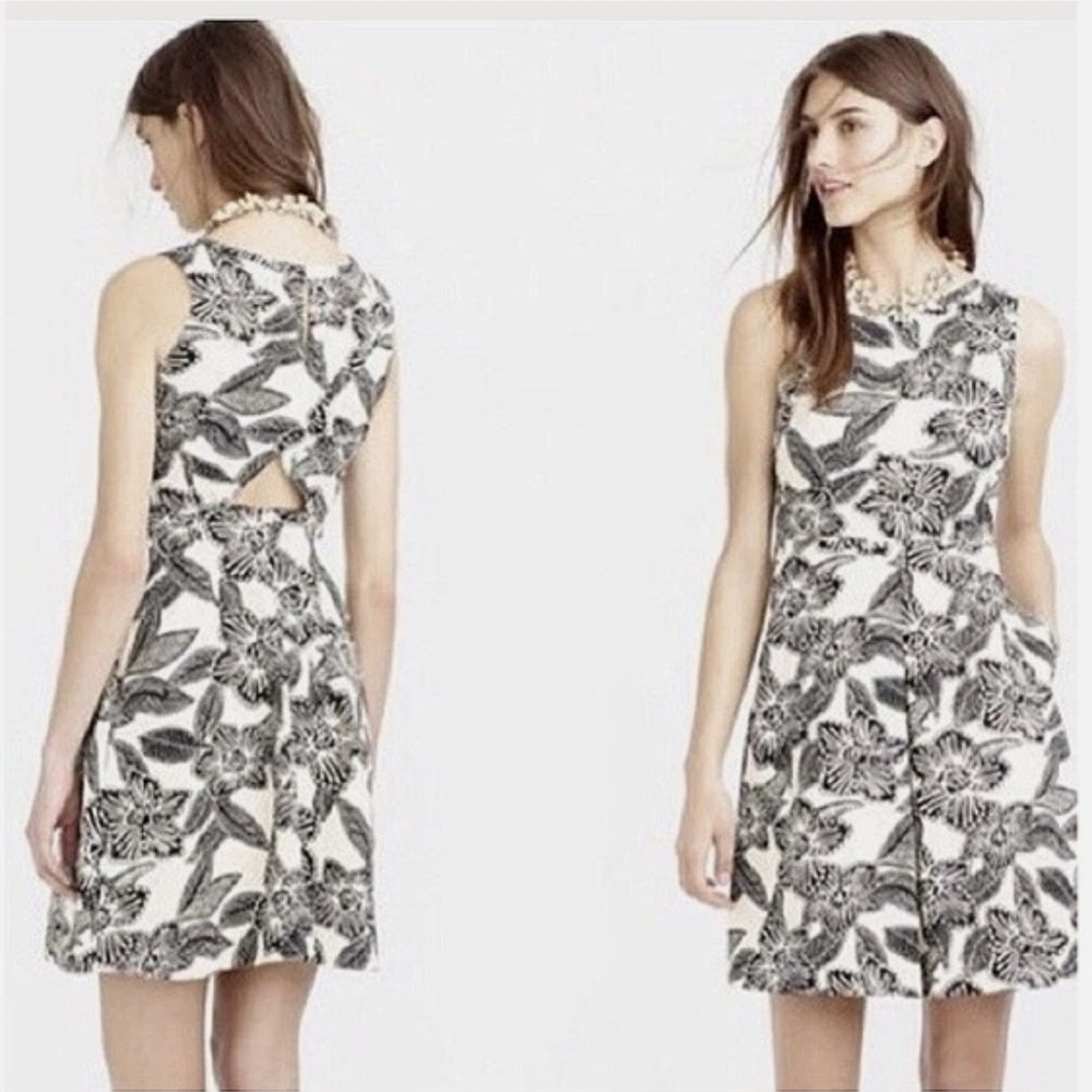 J. Crew Polynesian Floral Print Fit & Flare  Mini Dress With Pockets Size 00